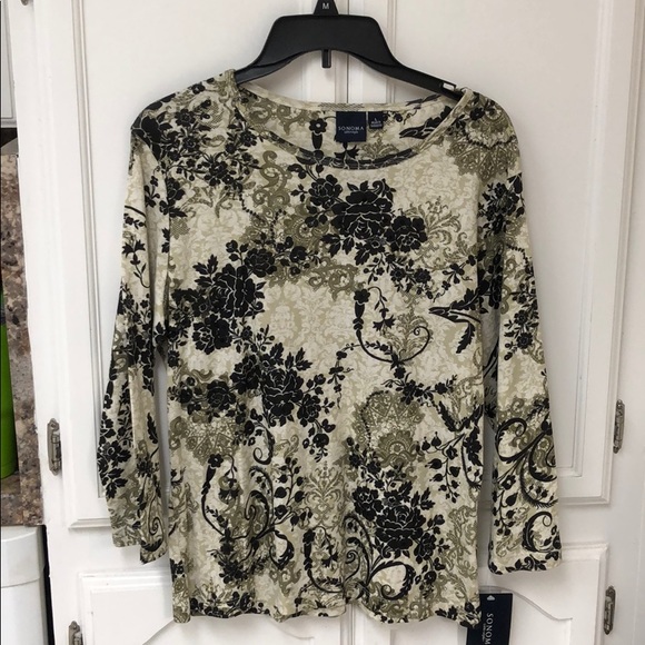 Sonoma Tops - Sonoma black and olive green large blouse